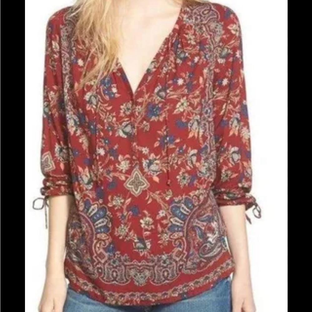 Lucky Brand flowy boho blouse
